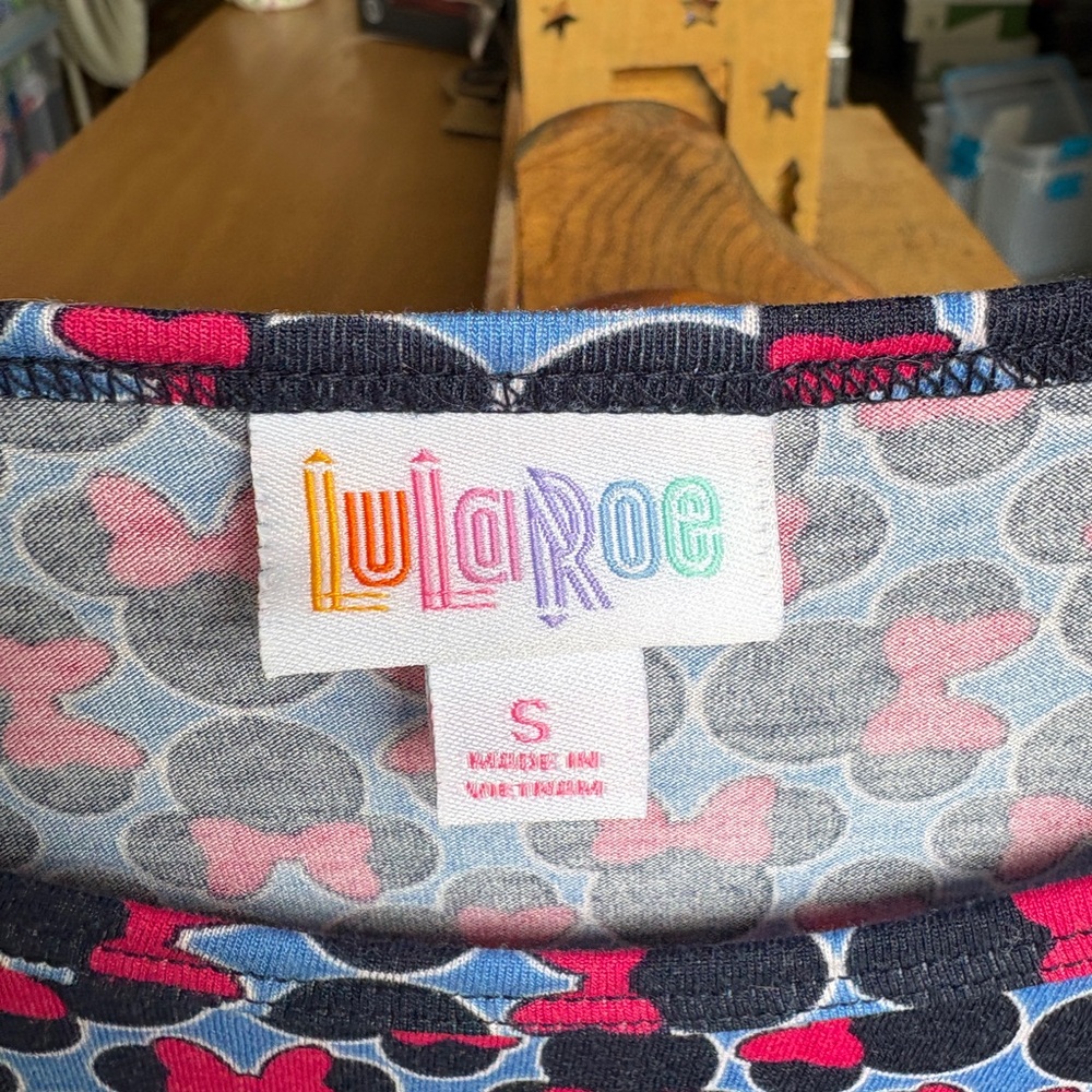 Lularoe Multicolor Minnie Mouse Pattern Irma Top - image 3
